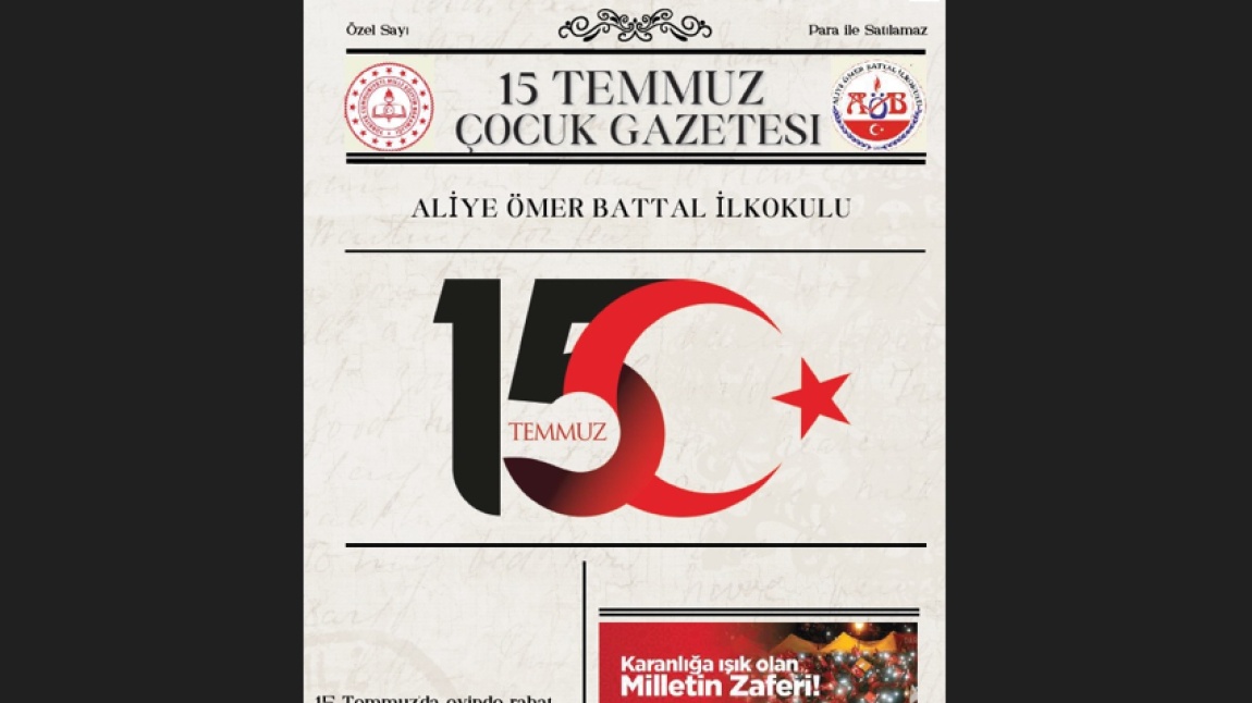 15 Temmuz Çocuk Gazetesi Özel Sayısı